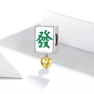 Charms Typu Pandora Dwutonową Płytki Mahjong - SCC1751