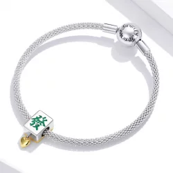 Charms Typu Pandora Dwutonową Płytki Mahjong - SCC1751