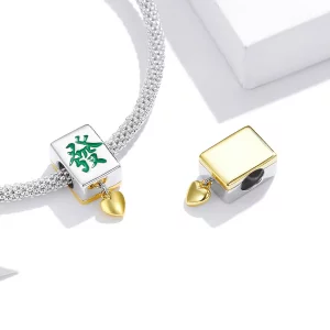 Charms Typu Pandora Dwutonową Płytki Mahjong - SCC1751