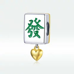 Charms Typu Pandora Dwutonową Płytki Mahjong - SCC1751