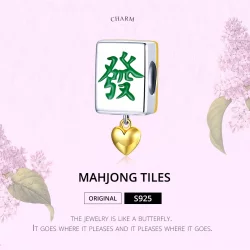 Charms Typu Pandora Dwutonową Płytki Mahjong - SCC1751