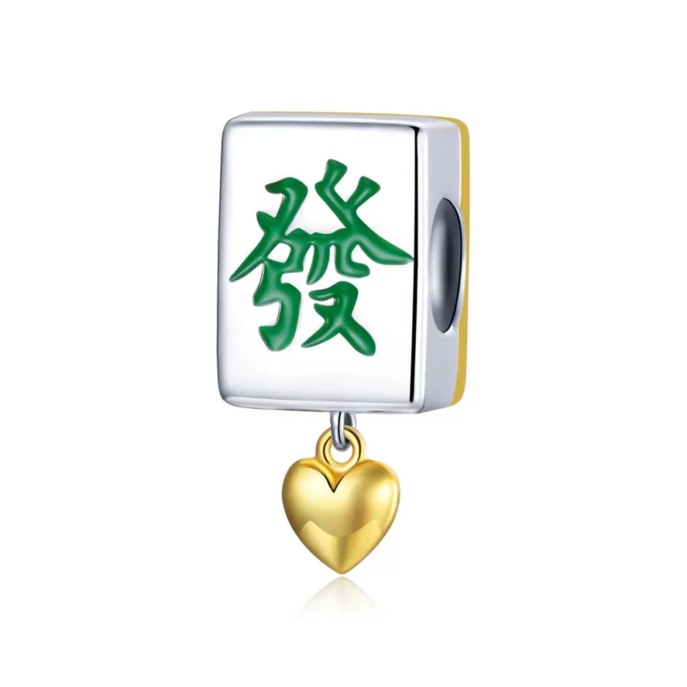 Charms Typu Pandora Dwutonową Płytki Mahjong - SCC1751