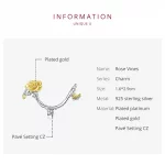 Charms Typu Pandora Dwutonową Różane Winorośl - BSC322