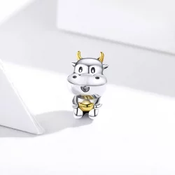 Charms Typu Pandora Dwutonową Szczęśliwa krowa - SCC1709