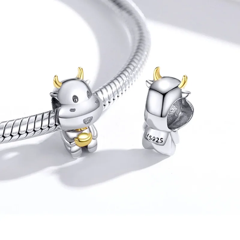 (zdjęcie do) Charms Typu Pandora Dwutonową Szczęśliwa krowa - SCC1709 - Wyświetl 4