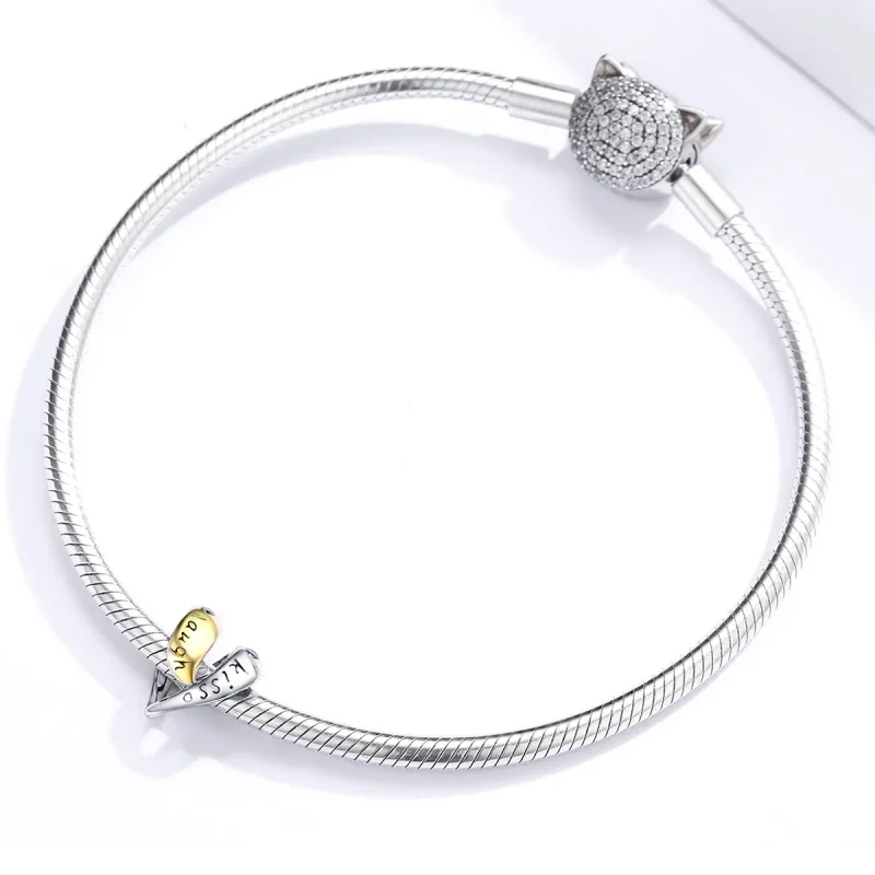 (zdjęcie do) Charms Typu Pandora Dwutonową Zakochany - BSC227 - Wyświetl 3