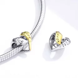 Charms Typu Pandora Dwutonową Zakochany - BSC227