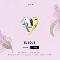 Charms Typu Pandora Dwutonową Zakochany - BSC227