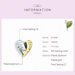 Charms Typu Pandora Dwutonową Zakochany - BSC227