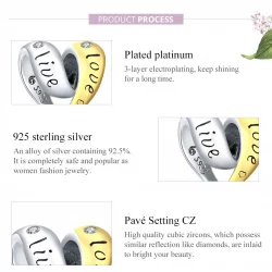 Charms Typu Pandora Dwutonową Zakochany - BSC227