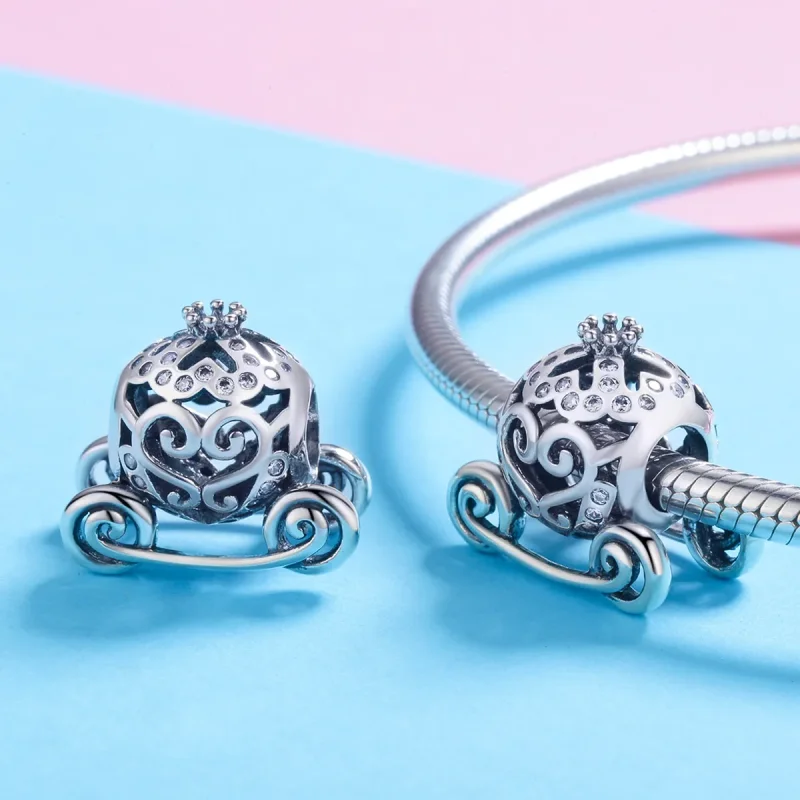 (zdjęcie do) Charms Typu Pandora Dyniowy Wagon Kopciuszka - SCC792 - Wyświetl 3