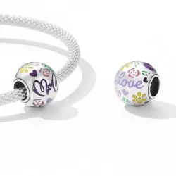 Charms Typu Pandora Dzień Matki - Kolorowe Doodle - BSC595