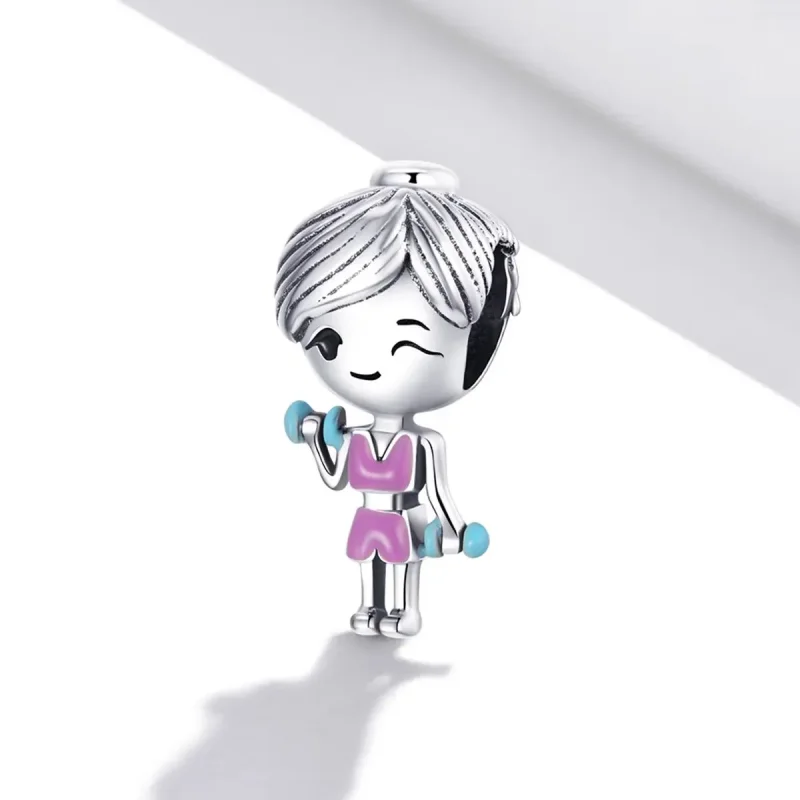 (zdjęcie do) Charms Typu Pandora dziewczyna fitness - BSC488 - Wyświetl 2