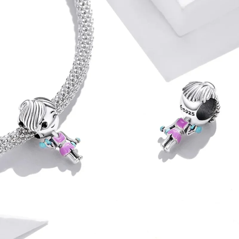 (zdjęcie do) Charms Typu Pandora dziewczyna fitness - BSC488 - Wyświetl 4