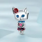Charms Typu Pandora Dziwny kot - SCC2377