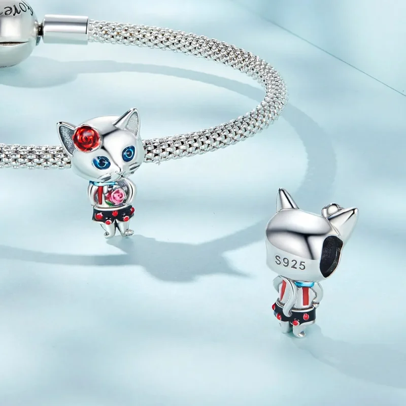 (zdjęcie do) Charms Typu Pandora Dziwny kot - SCC2377 - Wyświetl 4