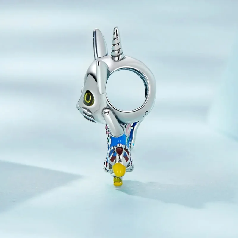 (zdjęcie do) Charms Typu Pandora Dziwny kot - SCC2378 - Wyświetl 3