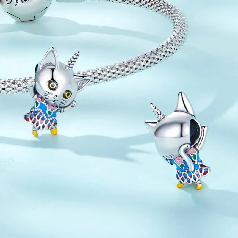 (zdjęcie do) Charms Typu Pandora Dziwny kot - SCC2378 - Wyświetl 4