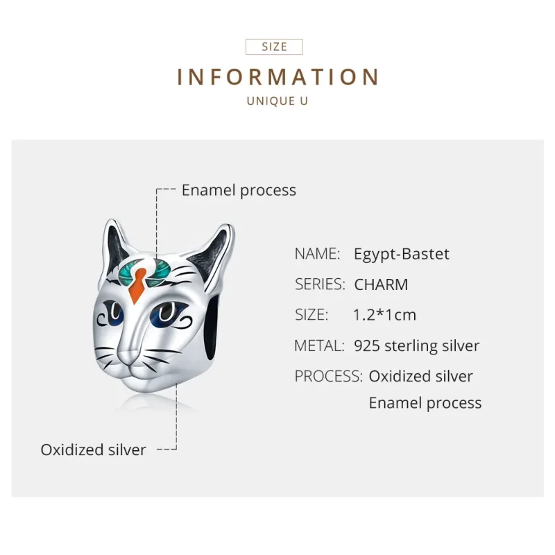 (zdjęcie do) Charms Typu Pandora Egipt - Cat God Besti - SCC1859 - Wyświetl 7