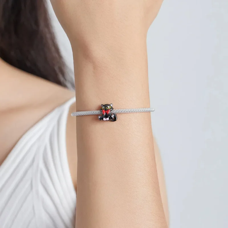 (zdjęcie do) Charms Typu Pandora Elegancki Czarny Kot - SCC2031 - Wyświetl 5