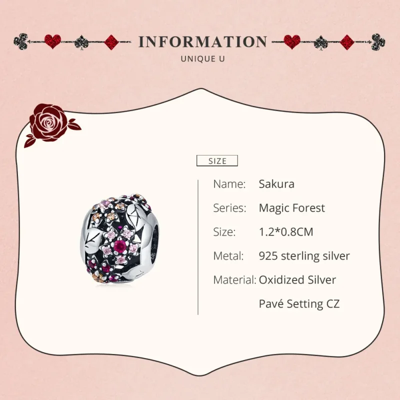 (zdjęcie do) Charms Typu Pandora Elegancki Kwiat Wiśni - SCC1446 - Wyświetl 7