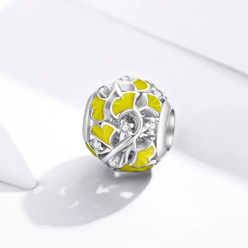 (zdjęcie do) Charms Typu Pandora Eleganckie liście miłorzębu - BSC334 - Wyświetl 2