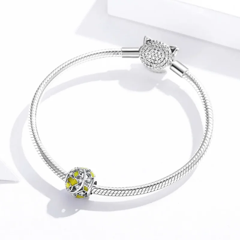 (zdjęcie do) Charms Typu Pandora Eleganckie liście miłorzębu - BSC334 - Wyświetl 3