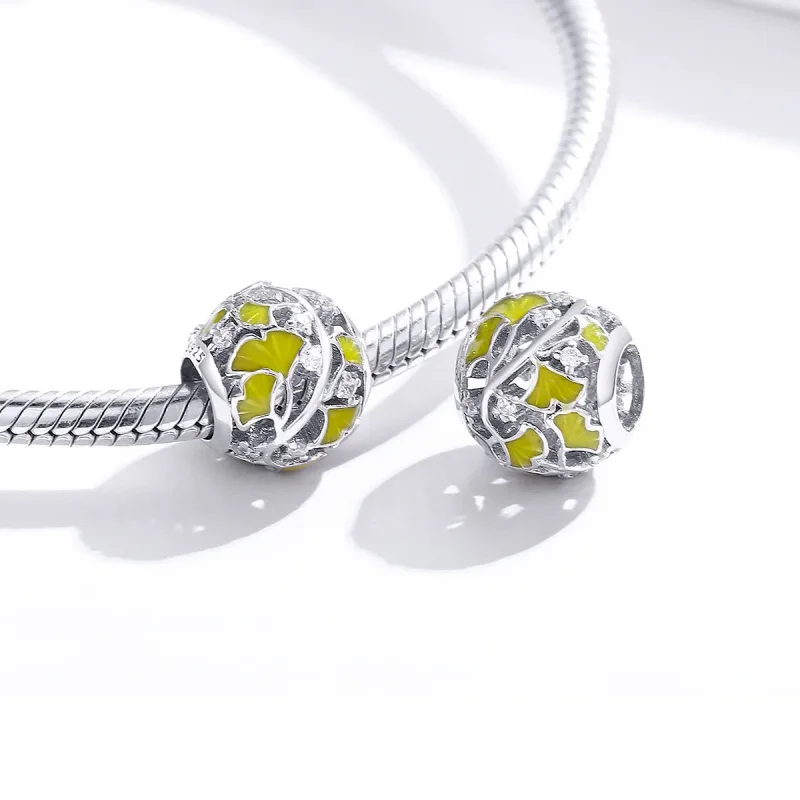 (zdjęcie do) Charms Typu Pandora Eleganckie liście miłorzębu - BSC334 - Wyświetl 4