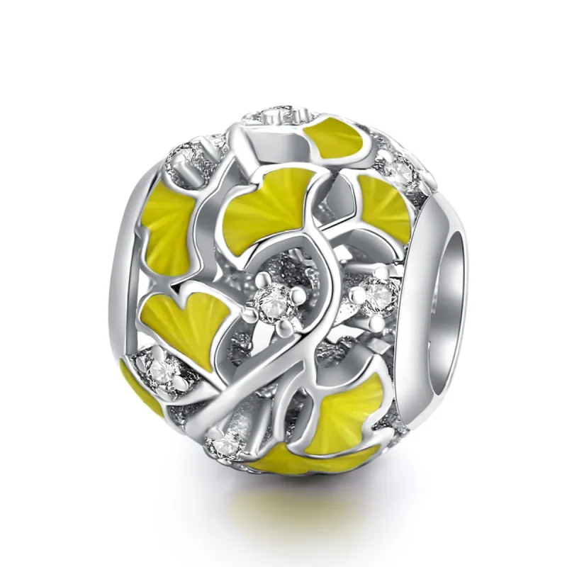 (zdjęcie do) Charms Typu Pandora Eleganckie liście miłorzębu - BSC334