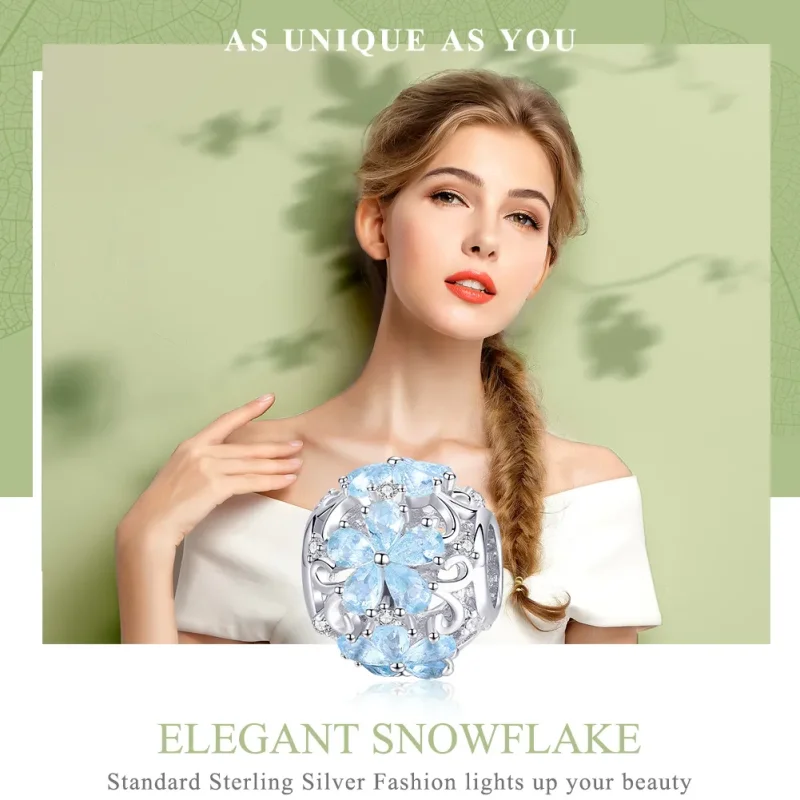 (zdjęcie do) Charms Typu Pandora Eleganckie płatki śniegu - SCC941 - Wyświetl 6
