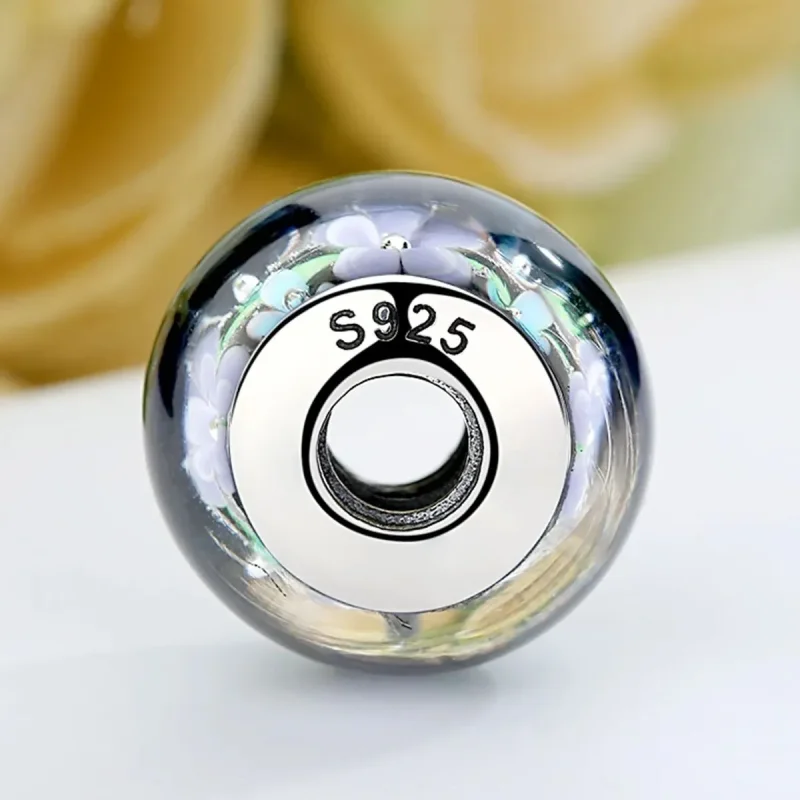 (zdjęcie do) Charms Typu Pandora Fioletowe Kwiaty Szkło Murano - SCZ009 - Wyświetl 5