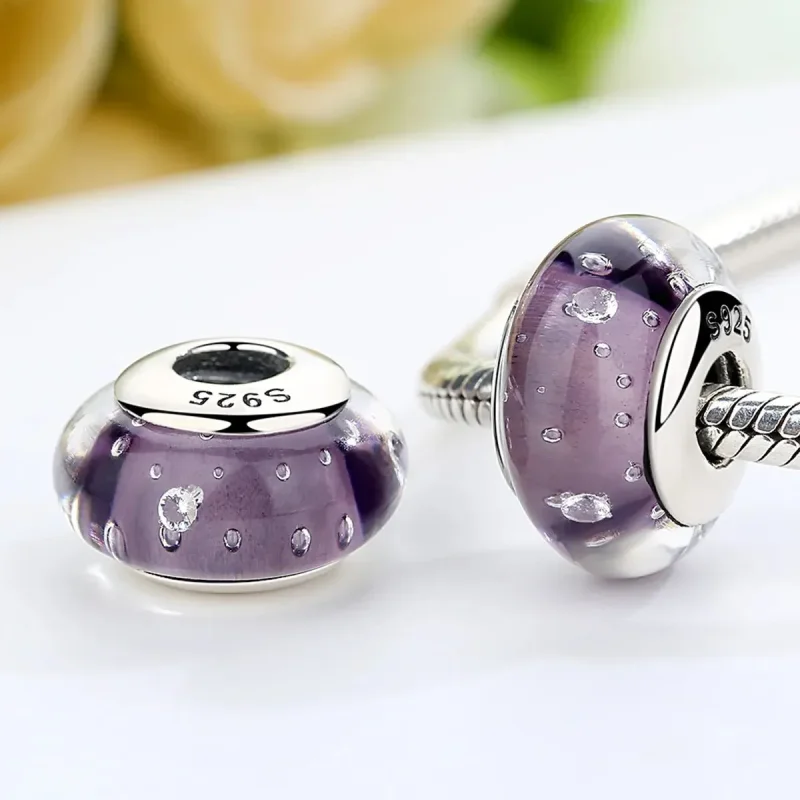 (zdjęcie do) Charms Typu Pandora Fioletowe szkło Murano - SCZ001 - Wyświetl 3