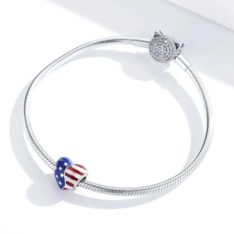 (zdjęcie do) Charms Typu Pandora Flaga Ameryki - BSC281 - Wyświetl 2