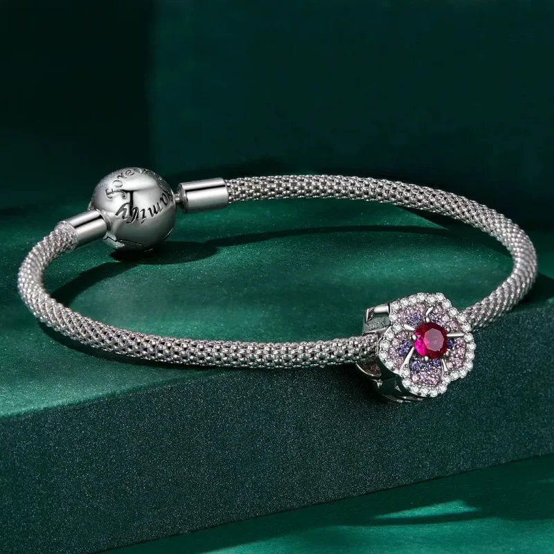 (zdjęcie do) Charms Typu Pandora Gradientowe Kwiaty - BSC625 - Wyświetl 5