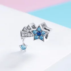 Charms Typu Pandora Gwiazdki z szafirową biżuterią - SCC912