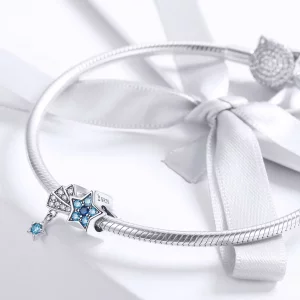 Charms Typu Pandora Gwiazdki z szafirową biżuterią - SCC912