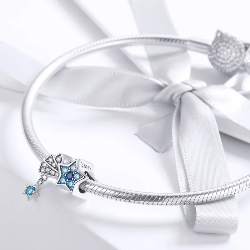 (zdjęcie do) Charms Typu Pandora Gwiazdki z szafirową biżuterią - SCC912 - Wyświetl 3