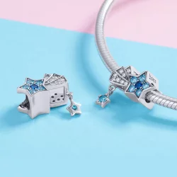 Charms Typu Pandora Gwiazdki z szafirową biżuterią - SCC912