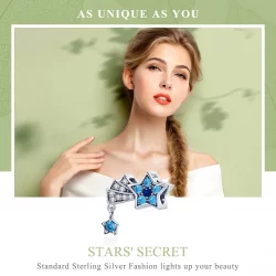 Charms Typu Pandora Gwiazdki z szafirową biżuterią - SCC912