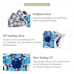 Charms Typu Pandora Gwiazdki z szafirową biżuterią - SCC912