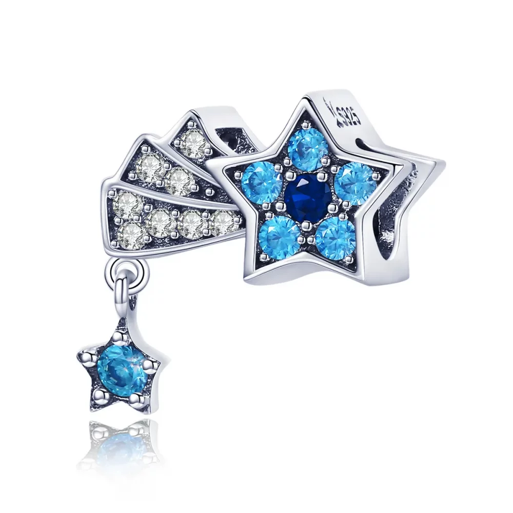 Charms Typu Pandora Gwiazdki z szafirową biżuterią - SCC912