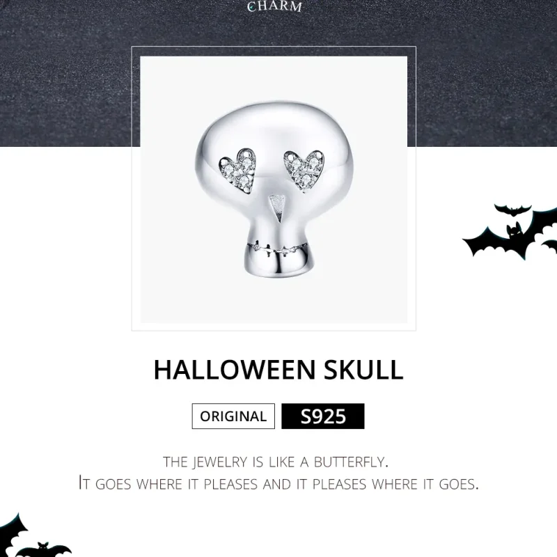 (zdjęcie do) Charms Typu Pandora Halloweenowa czaszka - SCC1362 - Wyświetl 5