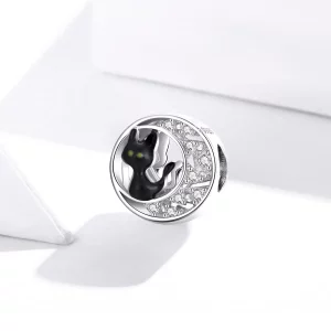 Charms Typu Pandora Halloweenowy czarny kot - BSC325