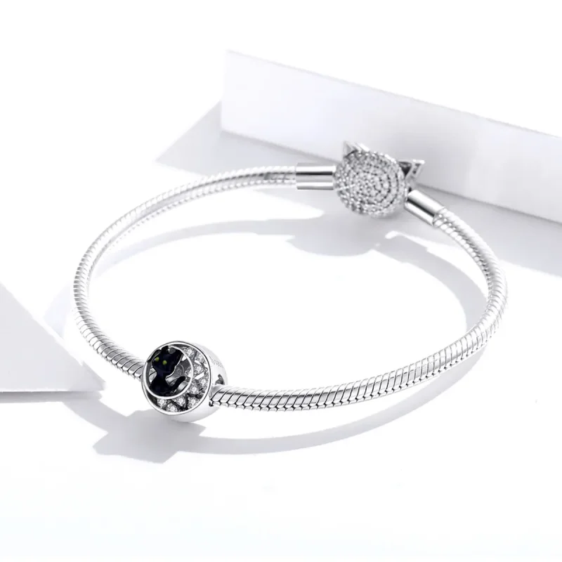 (zdjęcie do) Charms Typu Pandora Halloweenowy czarny kot - BSC325 - Wyświetl 3