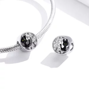 Charms Typu Pandora Halloweenowy czarny kot - BSC325