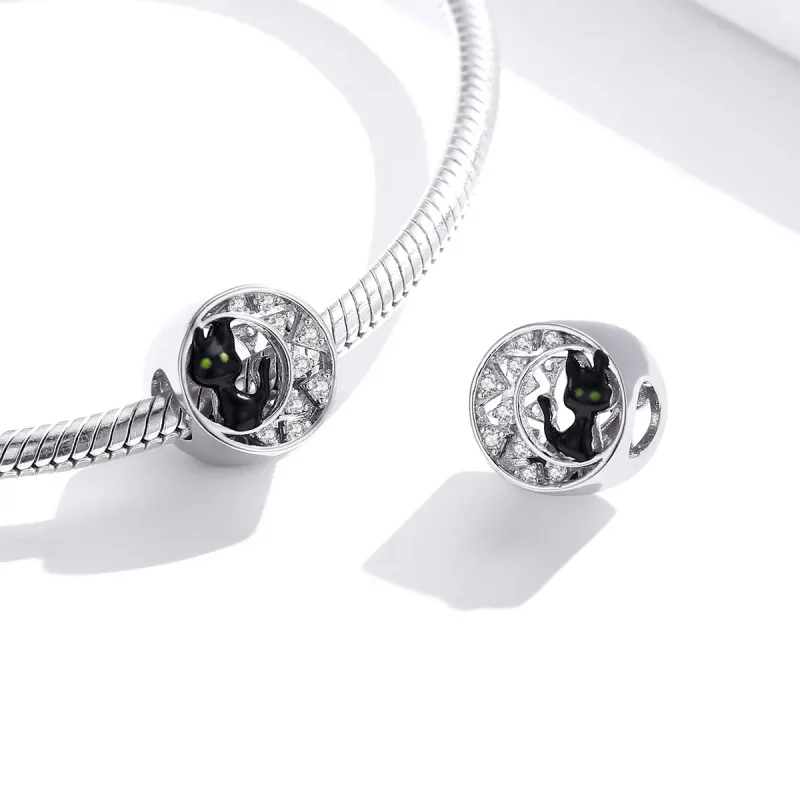 (zdjęcie do) Charms Typu Pandora Halloweenowy czarny kot - BSC325 - Wyświetl 4