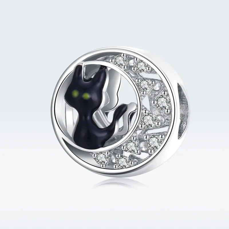 (zdjęcie do) Charms Typu Pandora Halloweenowy czarny kot - BSC325 - Wyświetl 5