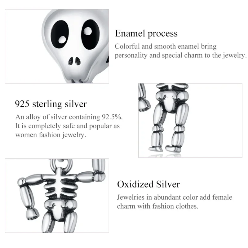 (zdjęcie do) Charms Typu Pandora Halloweenowy człowiek z czaszką - SCC1617 - Wyświetl 7