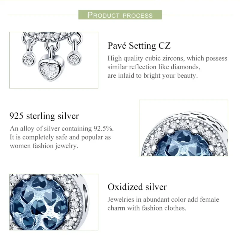 (zdjęcie do) Charms Typu Pandora Jasne Kryształowe Serce - SCC724 - Wyświetl 7