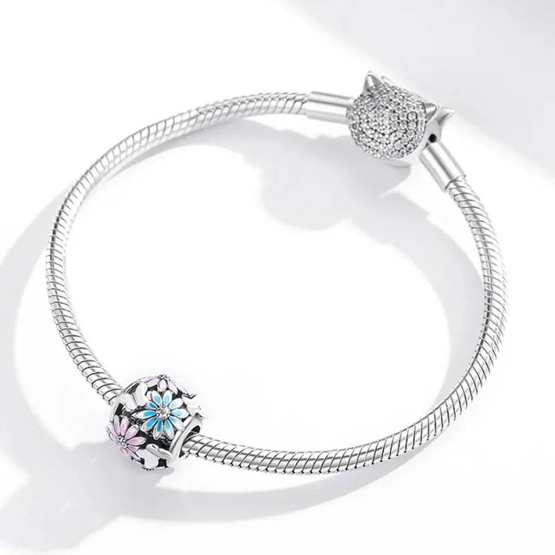 (zdjęcie do) Charms Typu Pandora Jasne stokrotki - SCC1837 - Wyświetl 3